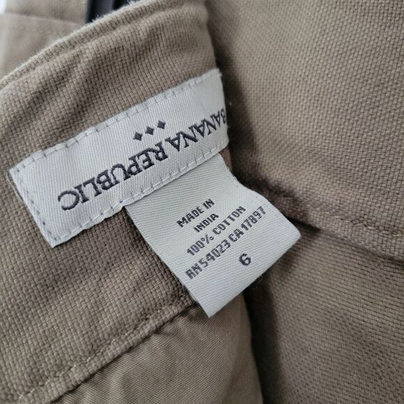 Banana Republic Factory Classic Tan Women's Pencil Skirt 100% Cotton Canvas 6 - Picture 9 of 10